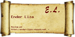 Ender Liza névjegykártya